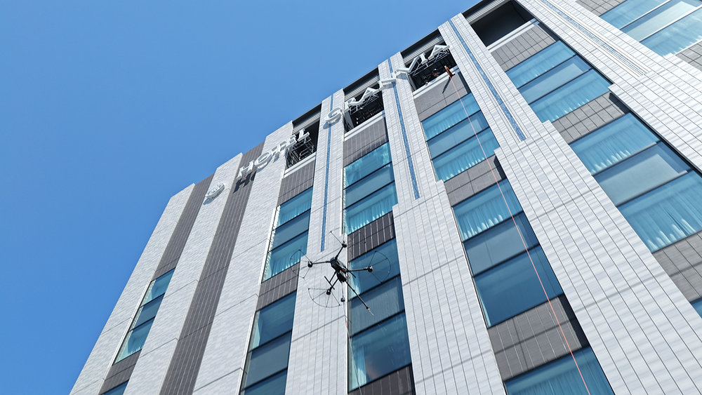 ドローン外壁清掃 実証実験